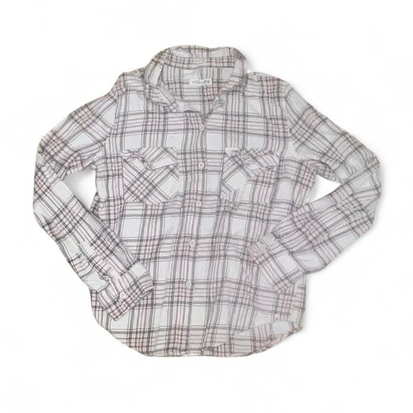 Pink and White Plaid Flannel Top - Picture 1 of 1